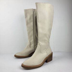 Steven by Steve Madden Calda Boots Faux Leather Off White Size 9M